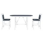 Set compatto da 3 pezzi con tavolo a ribalta in legno e 2 sedie da pranzo imbottite per piccoli spazi