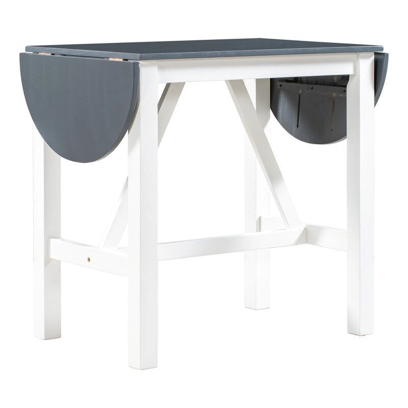 Set compatto da 3 pezzi con tavolo a ribalta in legno e 2 sedie da pranzo imbottite per piccoli spazi