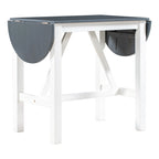 Set compatto da 3 pezzi con tavolo a ribalta in legno e 2 sedie da pranzo imbottite per piccoli spazi