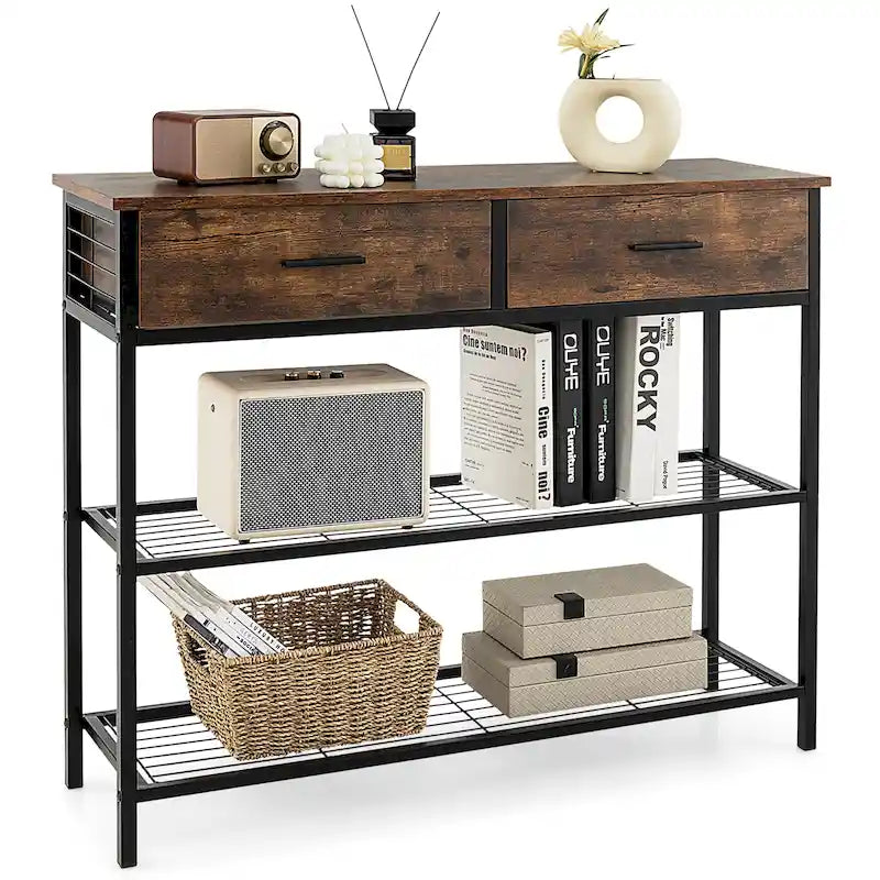 Tavolino da ingresso Costway Console con 2 cassetti per soggiorno - Vedi dettagli