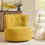 Poltrona girevole imbottita in flanella Art Leon