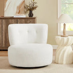 Poltrona girevole imbottita in flanella Art Leon