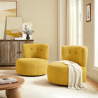 Poltrona girevole imbottita in flanella Art Leon