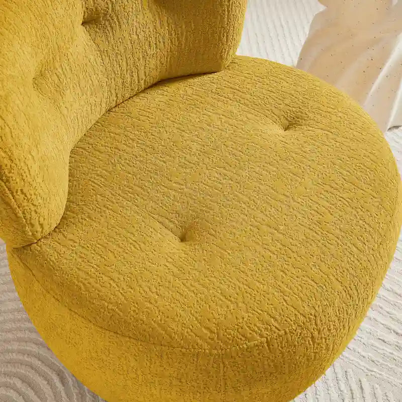 Poltrona girevole imbottita in flanella Art Leon