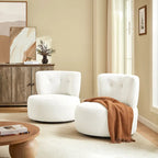 Poltrona girevole imbottita in flanella Art Leon