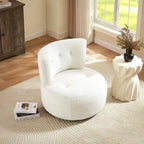 Poltrona girevole imbottita in flanella Art Leon