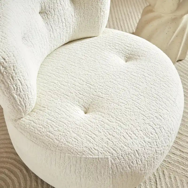 Poltrona girevole imbottita in flanella Art Leon