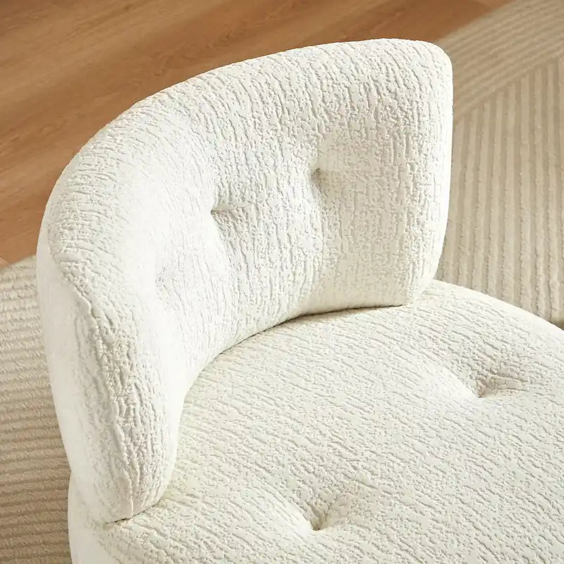 Poltrona girevole imbottita in flanella Art Leon