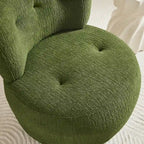 Poltrona girevole imbottita in flanella Art Leon