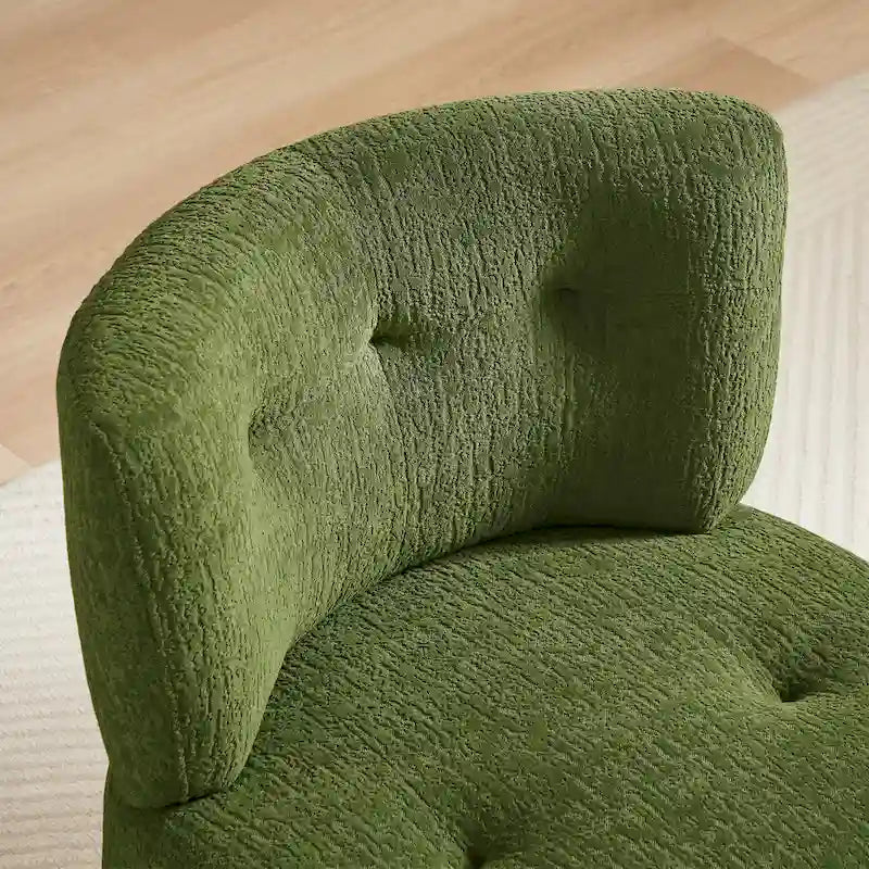 Poltrona girevole imbottita in flanella Art Leon