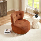 Poltrona girevole imbottita in flanella Art Leon