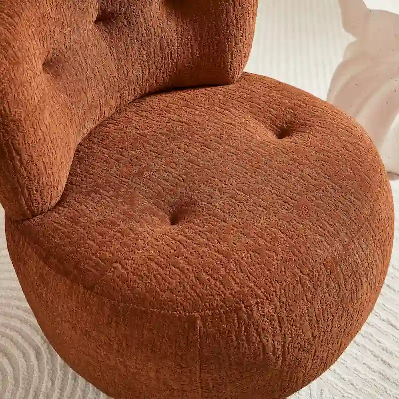 Poltrona girevole imbottita in flanella Art Leon