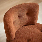 Poltrona girevole imbottita in flanella Art Leon