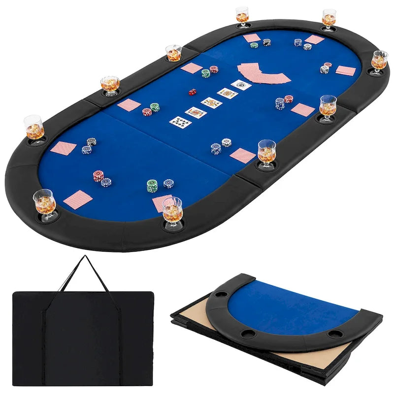Gymax 84 x 42 10-Player Foldable Padded Poker Table Top w/