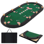 Tavolo da poker pieghevole imbottito Gymax 84 x 42 per 10 giocatori con piano