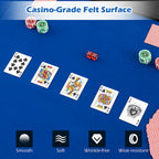 Tavolo da poker pieghevole imbottito Gymax 84 x 42 per 10 giocatori con piano