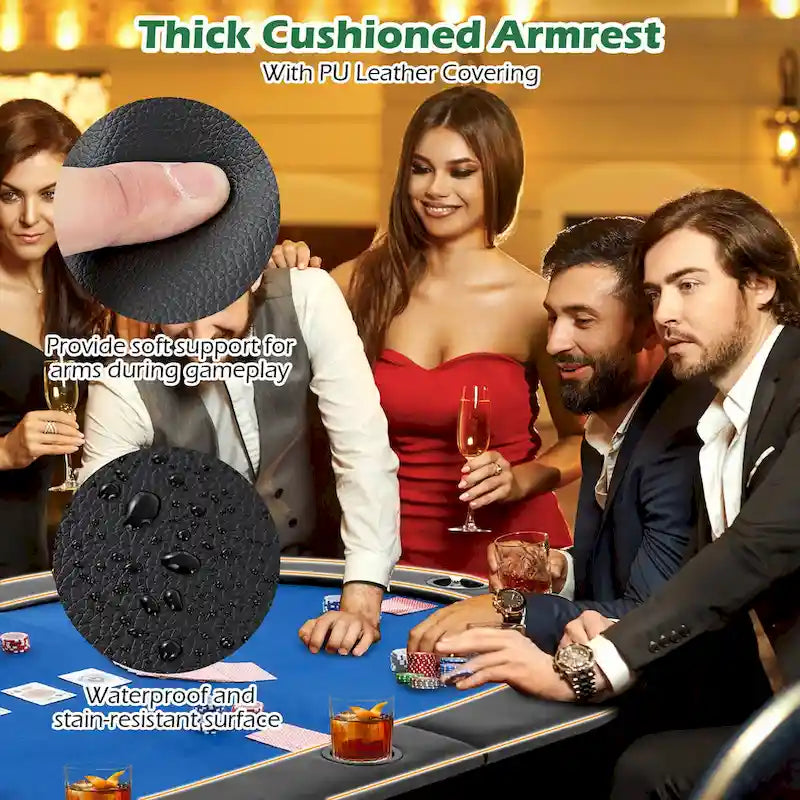 Tavolo da poker pieghevole imbottito Gymax 84 x 42 per 10 giocatori con piano