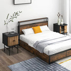 Gymax Set di 2 comodini compatti e moderni con cassetti scorrevoli