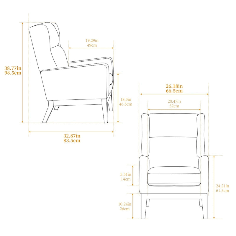 26.18 Poltrona imbottita con schienale alto