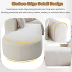 Divano angolare a 4 posti in poliestere 107,5 con design curvo e cuciture larghe