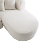 Divano angolare a 4 posti in poliestere 107,5 con design curvo e cuciture larghe