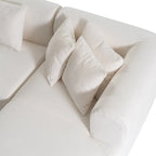 Divano angolare a 4 posti in poliestere 107,5 con design curvo e cuciture larghe