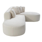 Divano angolare a 4 posti in poliestere 107,5 con design curvo e cuciture larghe