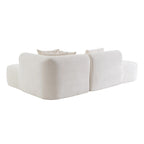 Divano angolare a 4 posti in poliestere 107,5 con design curvo e cuciture larghe