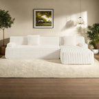 Divano componibile a L a 3 posti in pelliccia sintetica 110 Cloud con due cuscini inclusi