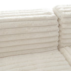 Divano componibile a L a 3 posti in pelliccia sintetica 110 Cloud con due cuscini inclusi