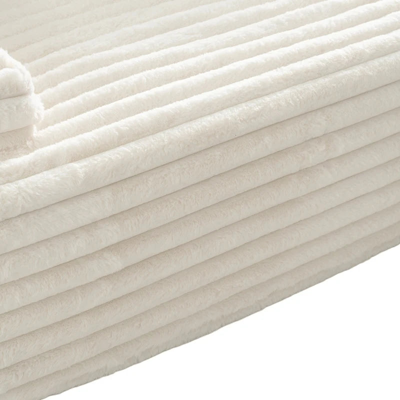 Divano componibile a L a 3 posti in pelliccia sintetica 110 Cloud con due cuscini inclusi