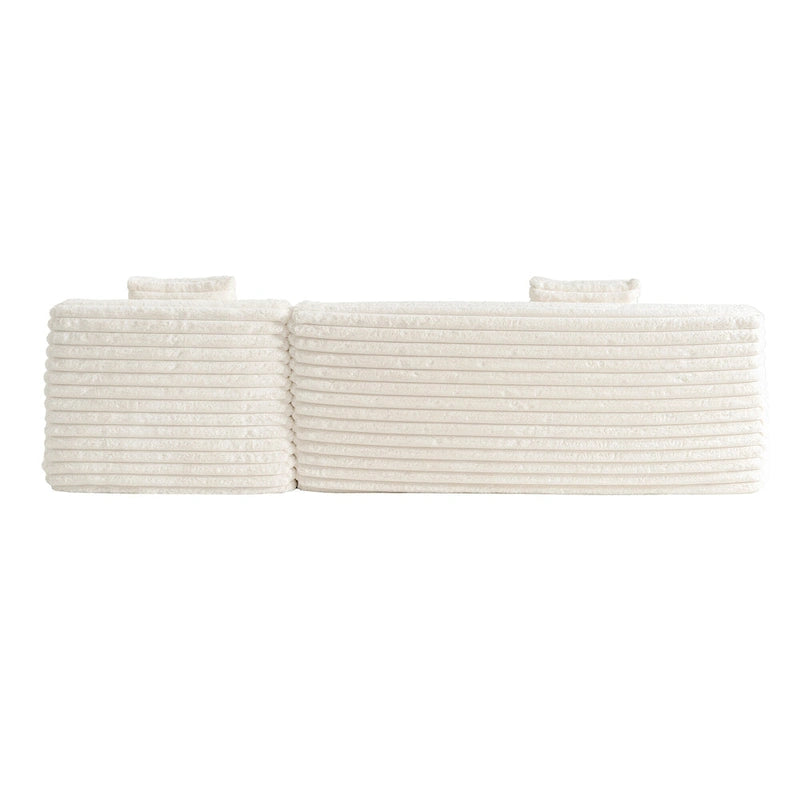 Divano componibile a L a 3 posti in pelliccia sintetica 110 Cloud con due cuscini inclusi