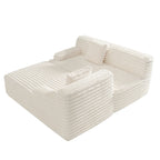 Divano componibile a L a 3 posti in pelliccia sintetica 110 Cloud con due cuscini inclusi