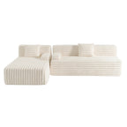 Divano componibile a L a 3 posti in pelliccia sintetica 110 Cloud con due cuscini inclusi