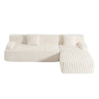 Divano componibile a L a 3 posti in pelliccia sintetica 110 Cloud con due cuscini inclusi