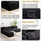 Divano componibile a L a 3 posti in pelliccia sintetica 110 Cloud con due cuscini inclusi