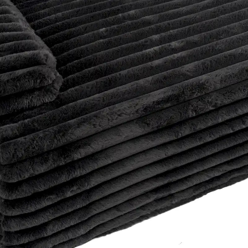 Divano componibile a L a 3 posti in pelliccia sintetica 110 Cloud con due cuscini inclusi