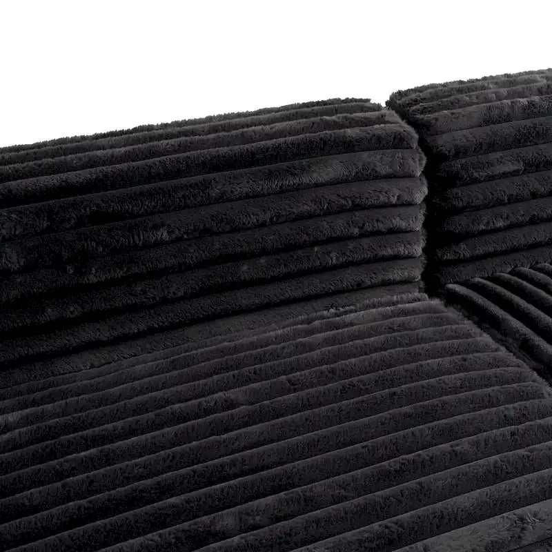 Divano componibile a L a 3 posti in pelliccia sintetica 110 Cloud con due cuscini inclusi