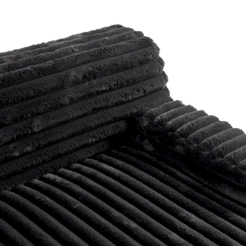 Divano componibile a L a 3 posti in pelliccia sintetica 110 Cloud con due cuscini inclusi