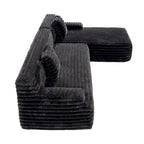 Divano componibile a L a 3 posti in pelliccia sintetica 110 Cloud con due cuscini inclusi