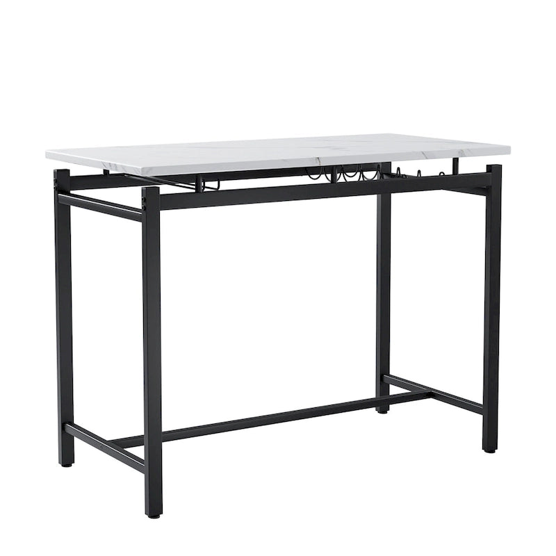 Set da pranzo in stile moderno composto da 3 pezzi con tavolo rettangolare e 2 sedie da pranzo imbottite