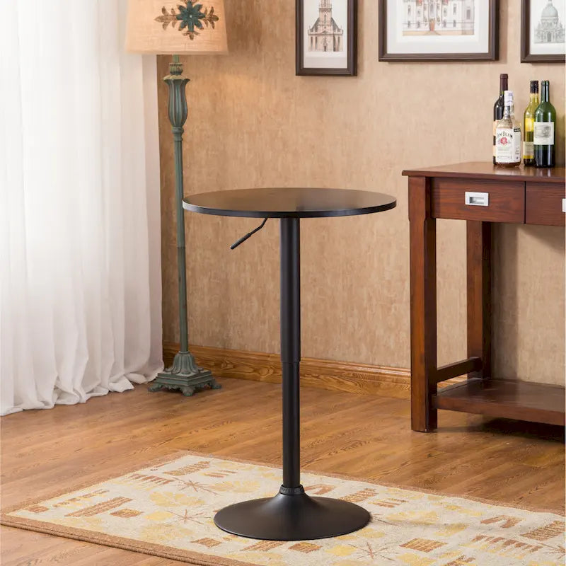 24 Modern Round End Table with Adjustable Pneumatic and Sturdy Base for Living Room