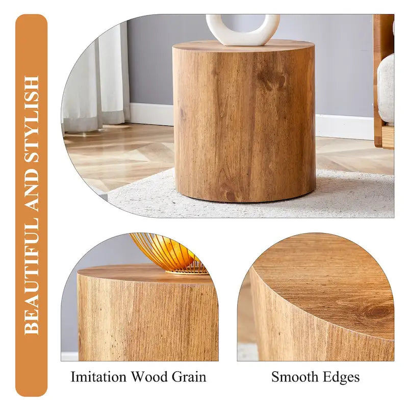 Tavolino da caffè rotondo moderno da 15,7 pollici con motivo alla moda e base stabile per il soggiorno