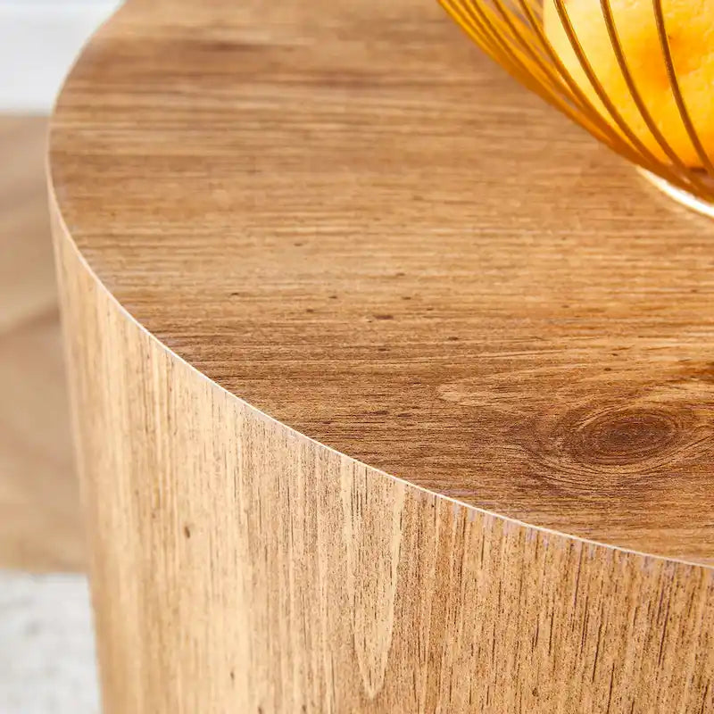 Tavolino da caffè rotondo moderno da 15,7 pollici con motivo alla moda e base stabile per il soggiorno