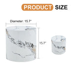 Tavolino da caffè rotondo moderno da 15,7 pollici con motivo alla moda e base stabile per il soggiorno