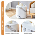 Tavolino da caffè rotondo moderno da 15,7 pollici con motivo alla moda e base stabile per il soggiorno