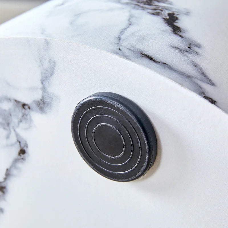 Tavolino da caffè rotondo moderno da 15,7 pollici con motivo alla moda e base stabile per il soggiorno