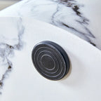 Tavolino da caffè rotondo moderno da 15,7 pollici con motivo alla moda e base stabile per il soggiorno