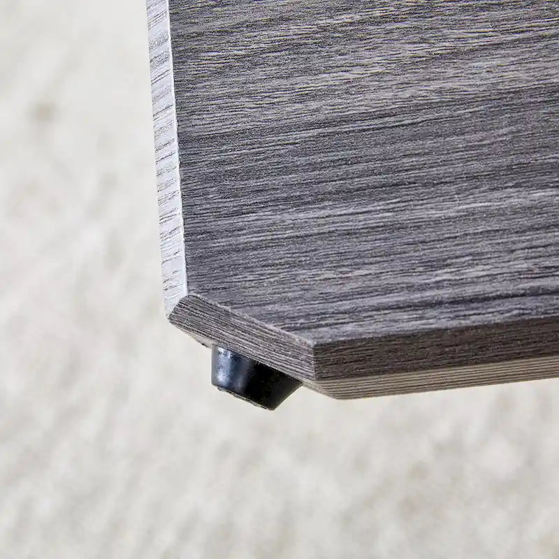 Tavolino da caffè rotondo moderno da 33,4 pollici con piano in vetro temperato trasparente e gambe in MDF per soggiorno