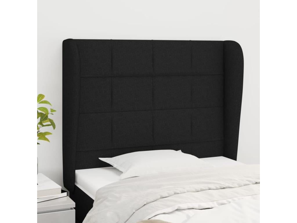 Letto in tessuto nero, 103 x 23 x 118 cm